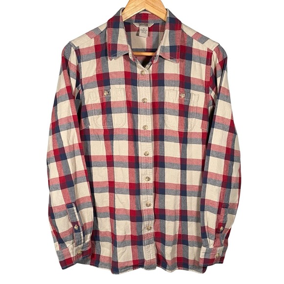 Duluth Trading Co. Women's Long Sleeve Flannel Shirt Plaid Button‎ Up M - Picture 1 of 3